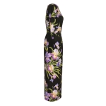 Robe fourreau en coton imprimé fleurs d'iris