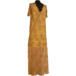 Robe longue en dentelle de Calais noisette