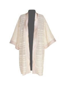 Kimono en guipure de Calais et soie