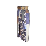 Jupe portefeuille en patchwork de coton japonais et soie