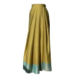 Jupe portefeuille d'inspiration sari en jacquard de coton et soie