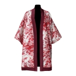 Kimono en coton et laine tartan mélangée