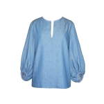 Blouse d'inspiration seventies en chambray de coton