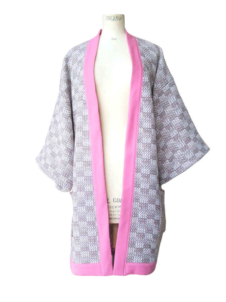 Kimono long en laine à poches plaquées