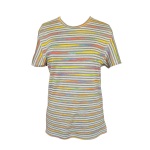 Tee-shirt coupe masculine en jersey de viscose à rayures multicolores