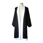 Kimono long en jersey de viscose noir et blanc