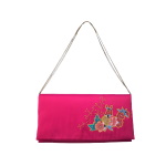 Pochette en soie sauvage made in France et coton japonais brodé