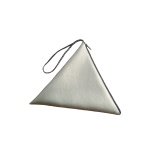 Pochette triangle en simili-cuir doré