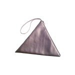 Pochette triangle en simili-cuir bronze