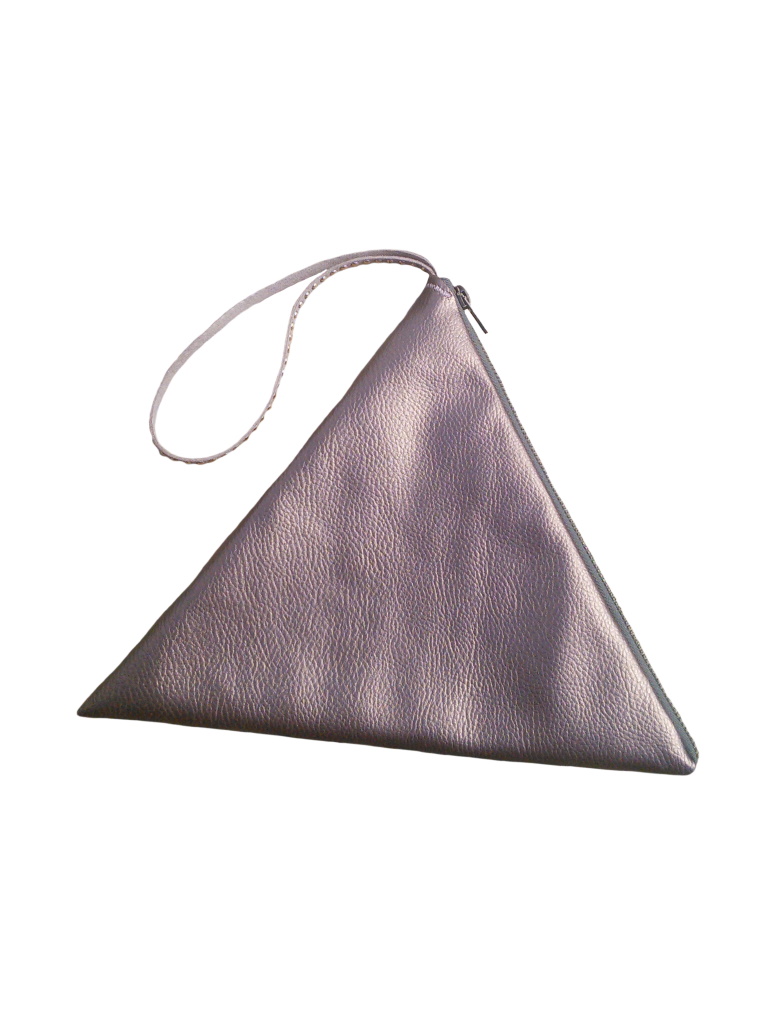 Pochette triangle en simili-cuir bronze