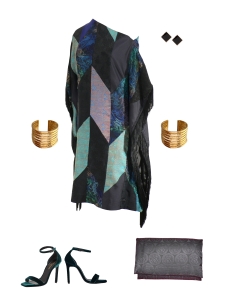 Idée look - Robe poncho à franges en patchwork de soie indienne