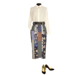 Idée look - Jupe portefeuille en patchwork de coton japonais et soie