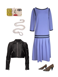 Idée look - Robe d’inspiration années 20 en crêpe bleu lavande