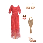 Idée look - Robe longue en dentelle de Calais Chantilly