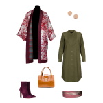 Idée look - Kimono en coton et laine tartan mélangée