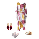 Idée look - Caftan long à imprimé floral japonisant