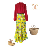 Idée look - Jupe longue infroissable à imprimé vintage revisité