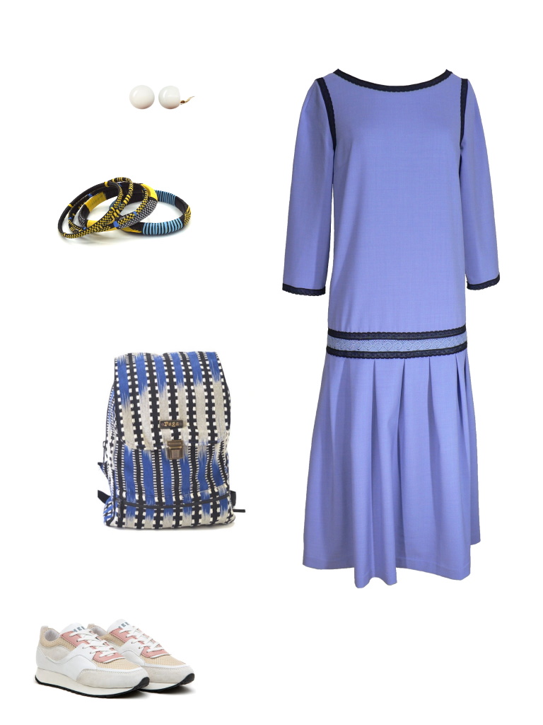 Idée look - Robe d’inspiration années 20 en crêpe bleu lavande