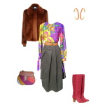Idée look - Blouse violette esprit seventies à manches nouées